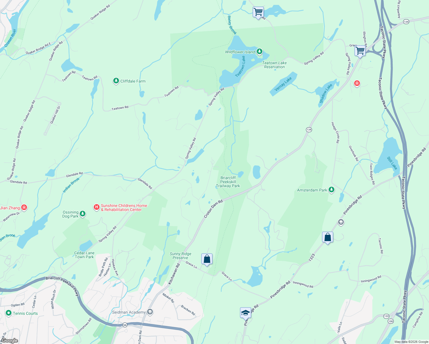 map of restaurants, bars, coffee shops, grocery stores, and more near 24 Allapartus Circle in Ossining