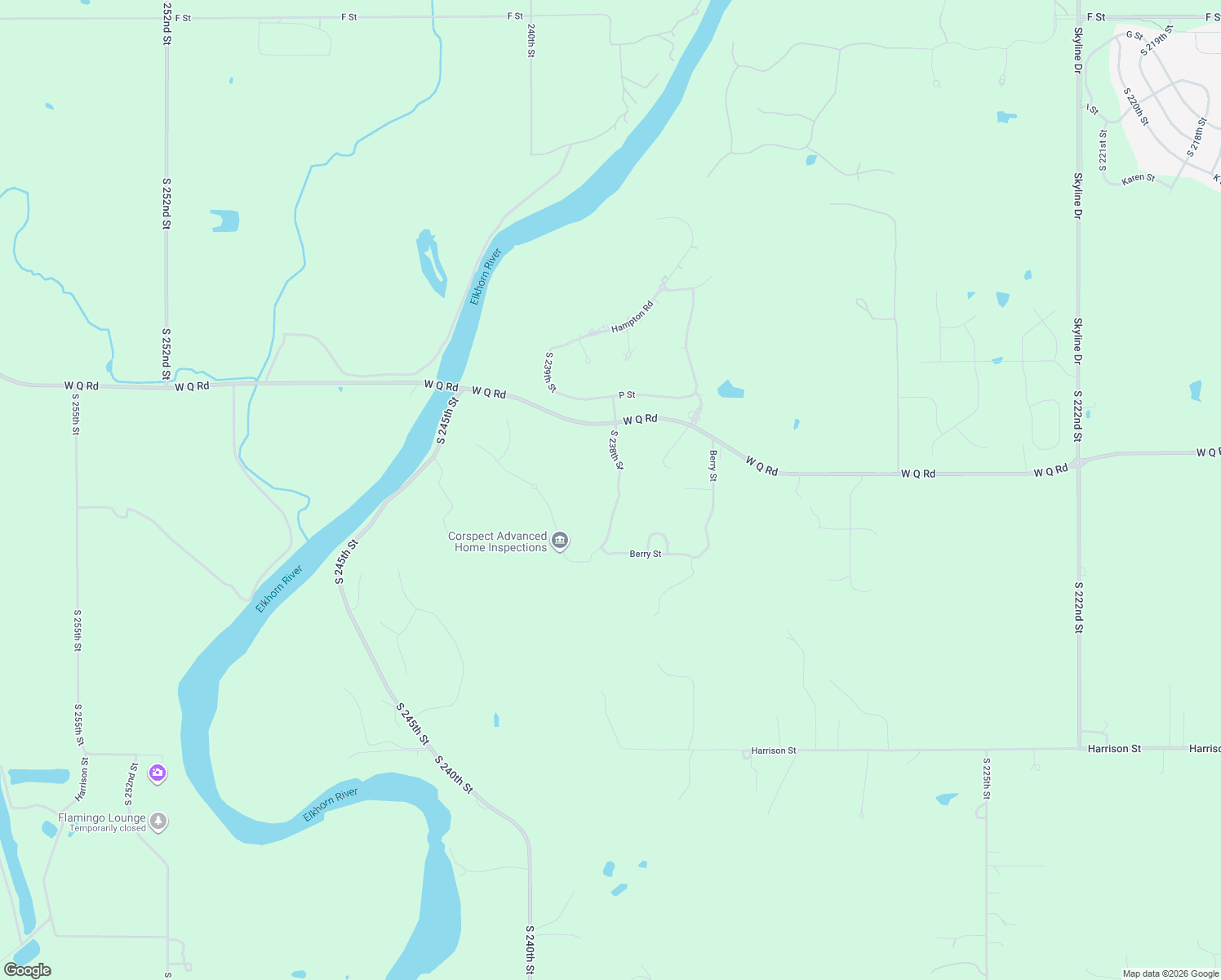 map of restaurants, bars, coffee shops, grocery stores, and more near 5702 South 238th Street in Omaha