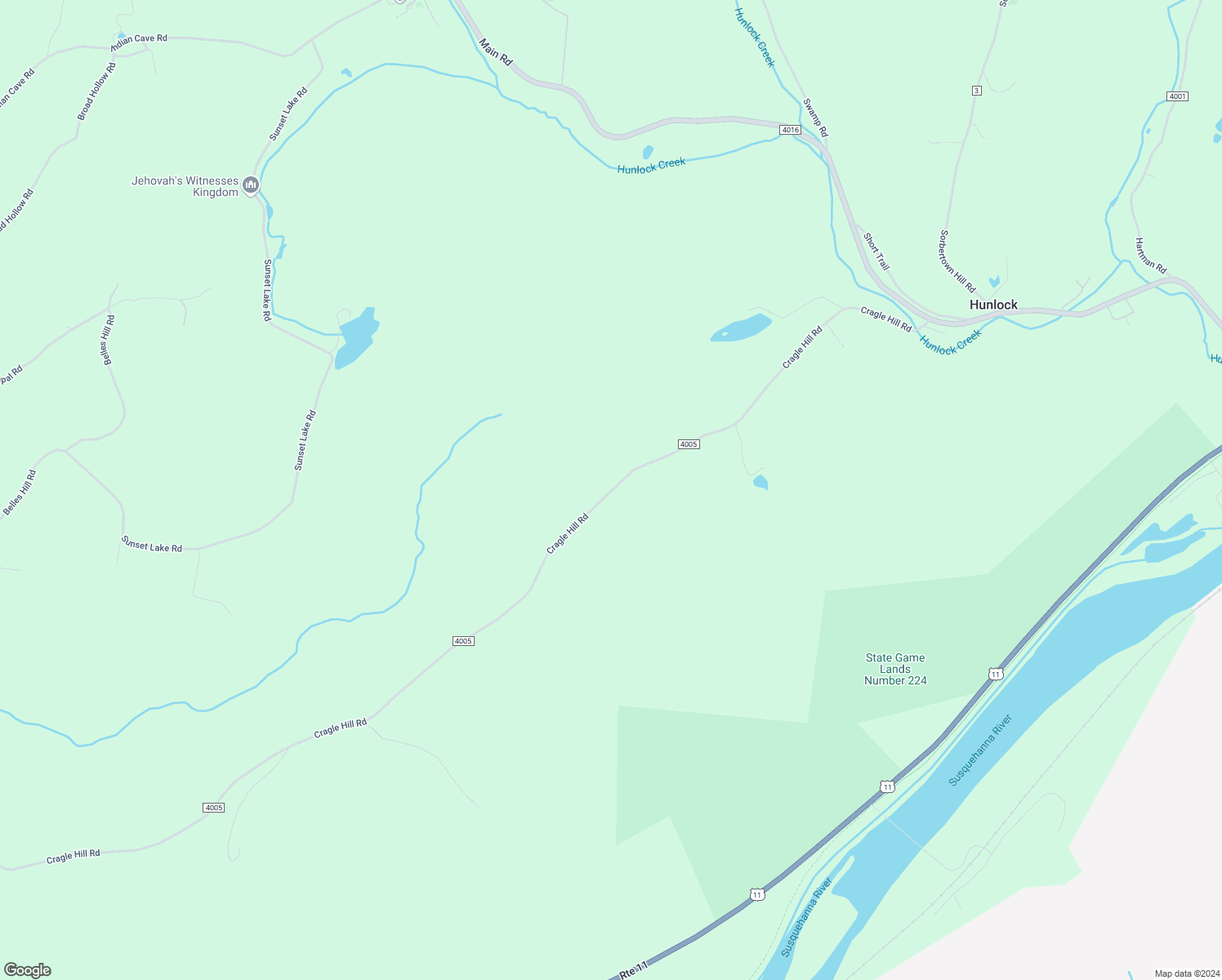 map of restaurants, bars, coffee shops, grocery stores, and more near State Route 4005 in Shickshinny
