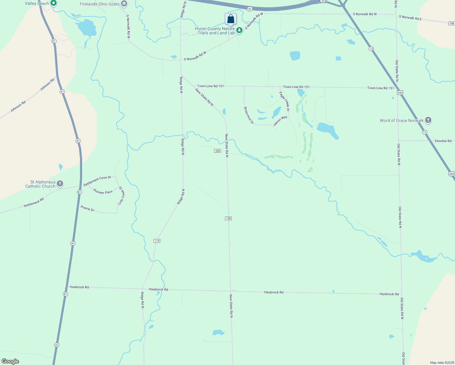 map of restaurants, bars, coffee shops, grocery stores, and more near 2285 New State Road North in Norwalk