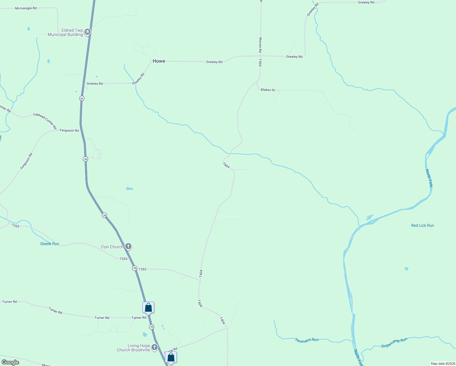 map of restaurants, bars, coffee shops, grocery stores, and more near Mineweaser Road in Brookville