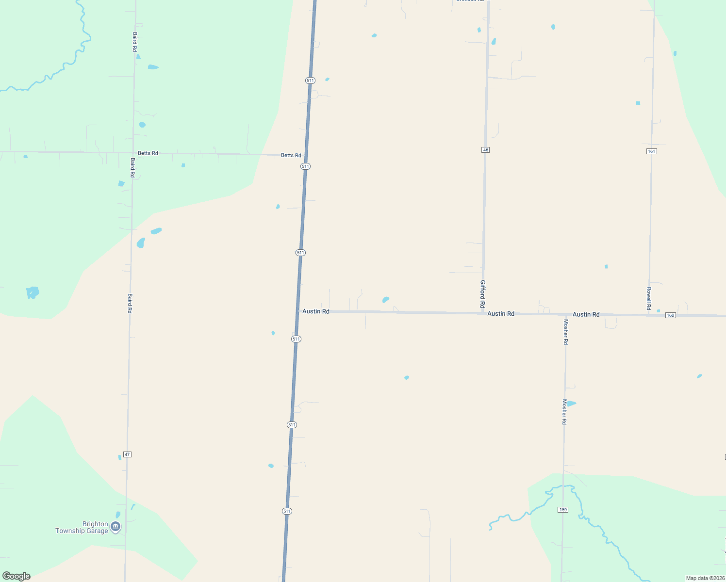 map of restaurants, bars, coffee shops, grocery stores, and more near 50438 Austin Road in Wellington