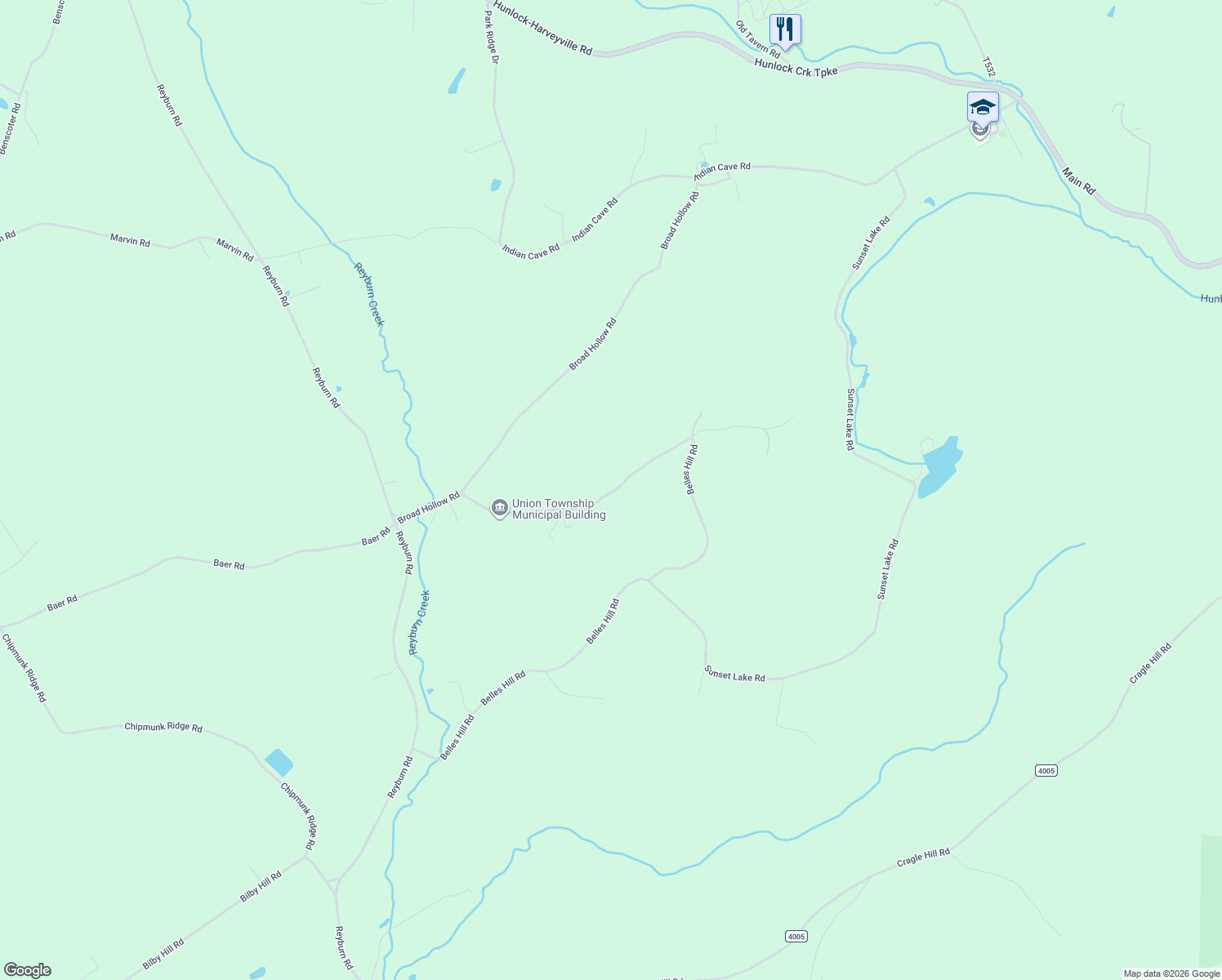 map of restaurants, bars, coffee shops, grocery stores, and more near 51 Municipal Road in Shickshinny
