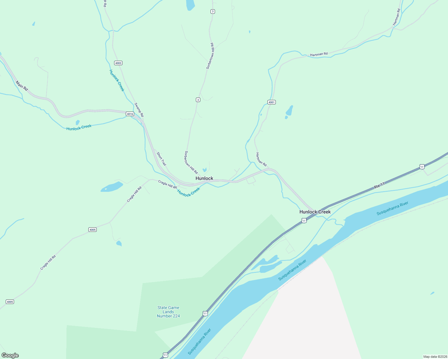 map of restaurants, bars, coffee shops, grocery stores, and more near 689 Main Road in Hunlock Creek