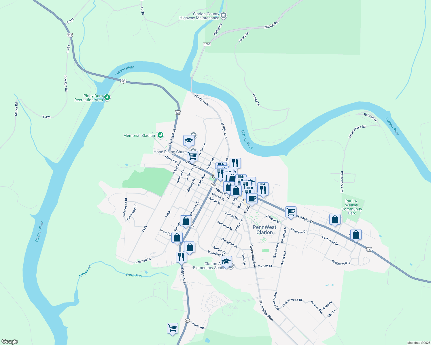 Clarion Pennsylvania Street Map 4213800 E4E