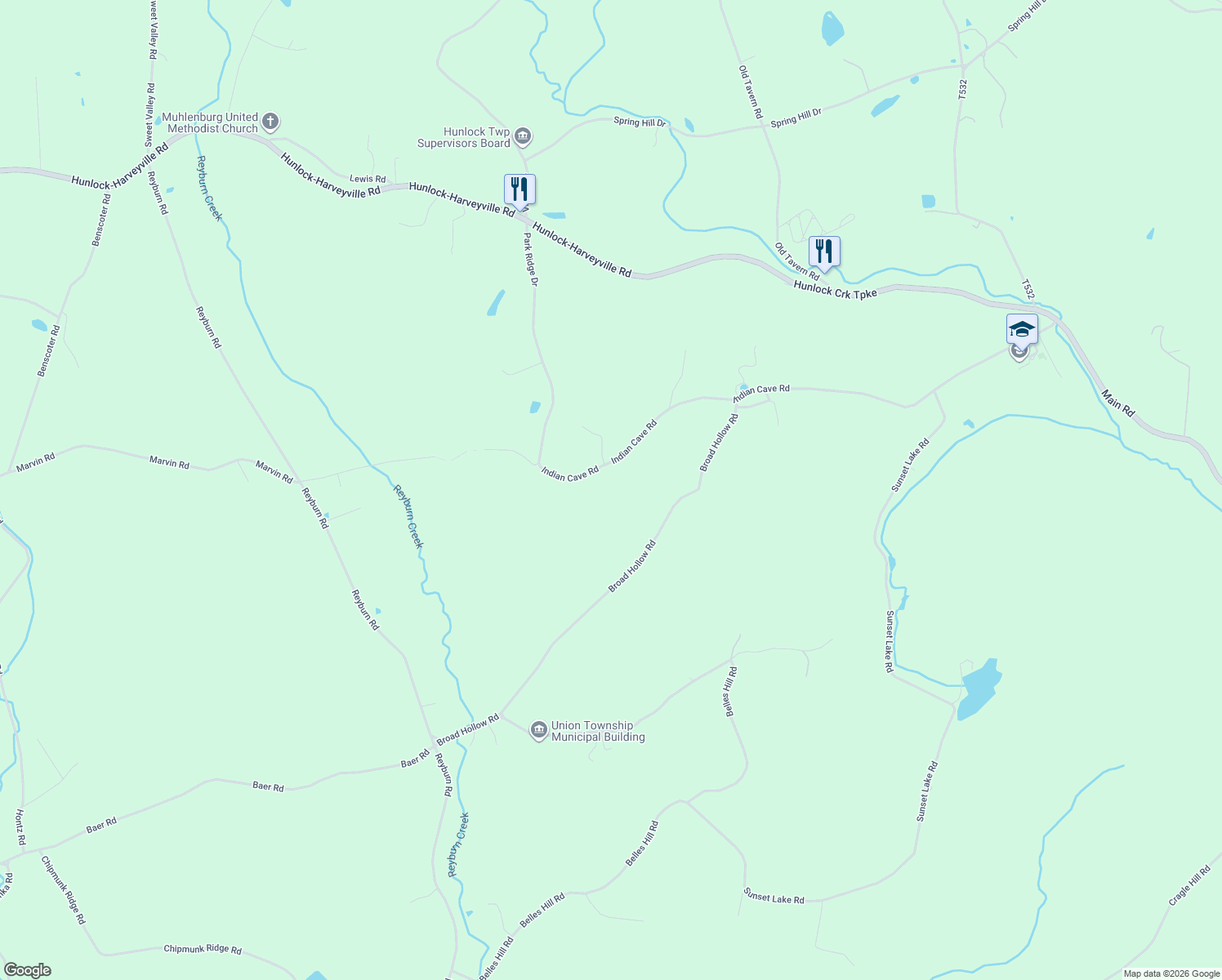 map of restaurants, bars, coffee shops, grocery stores, and more near 73 Ridge Road in Shickshinny