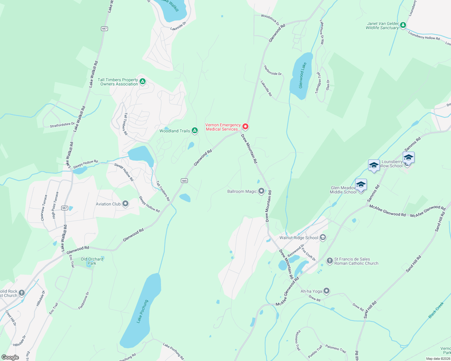 map of restaurants, bars, coffee shops, grocery stores, and more near 8 Jenny Layne Road in Sussex