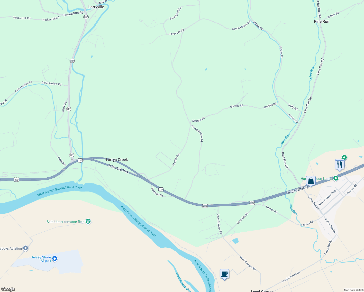 map of restaurants, bars, coffee shops, grocery stores, and more near 501-599 Martins Road in Linden