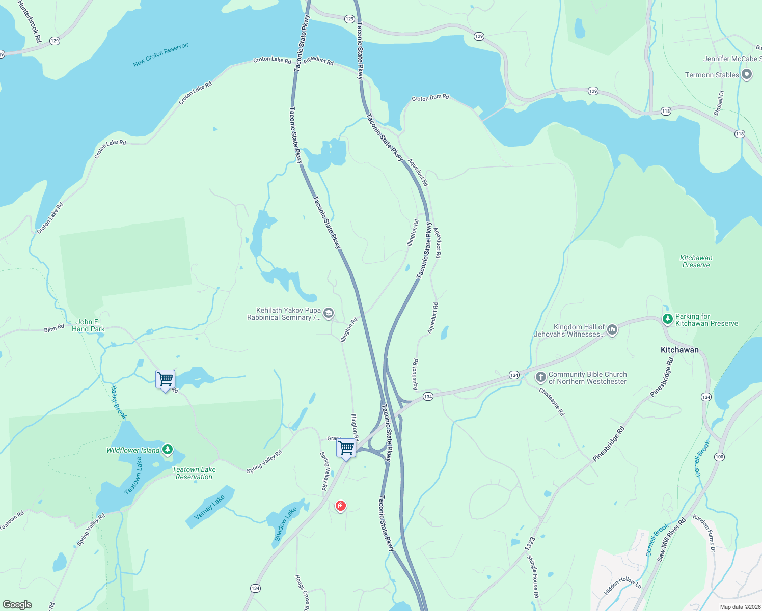 map of restaurants, bars, coffee shops, grocery stores, and more near 376 Illington Road in Ossining