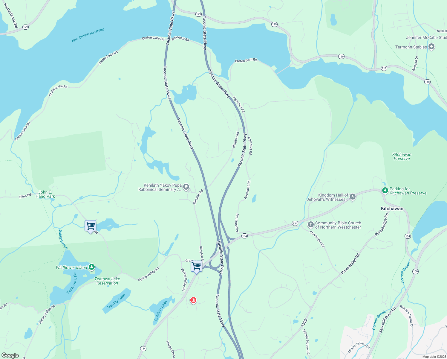 map of restaurants, bars, coffee shops, grocery stores, and more near 376 Illington Road in Ossining