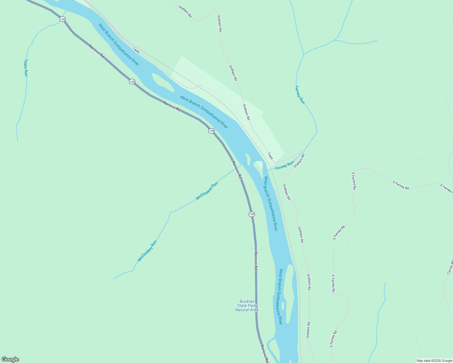 map of restaurants, bars, coffee shops, grocery stores, and more near 40 McCoy Lane in Lock Haven