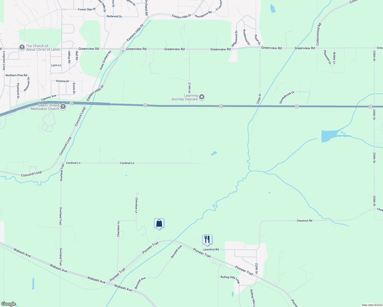 map of restaurants, bars, coffee shops, grocery stores, and more near 14591 Como Lane in Council Bluffs