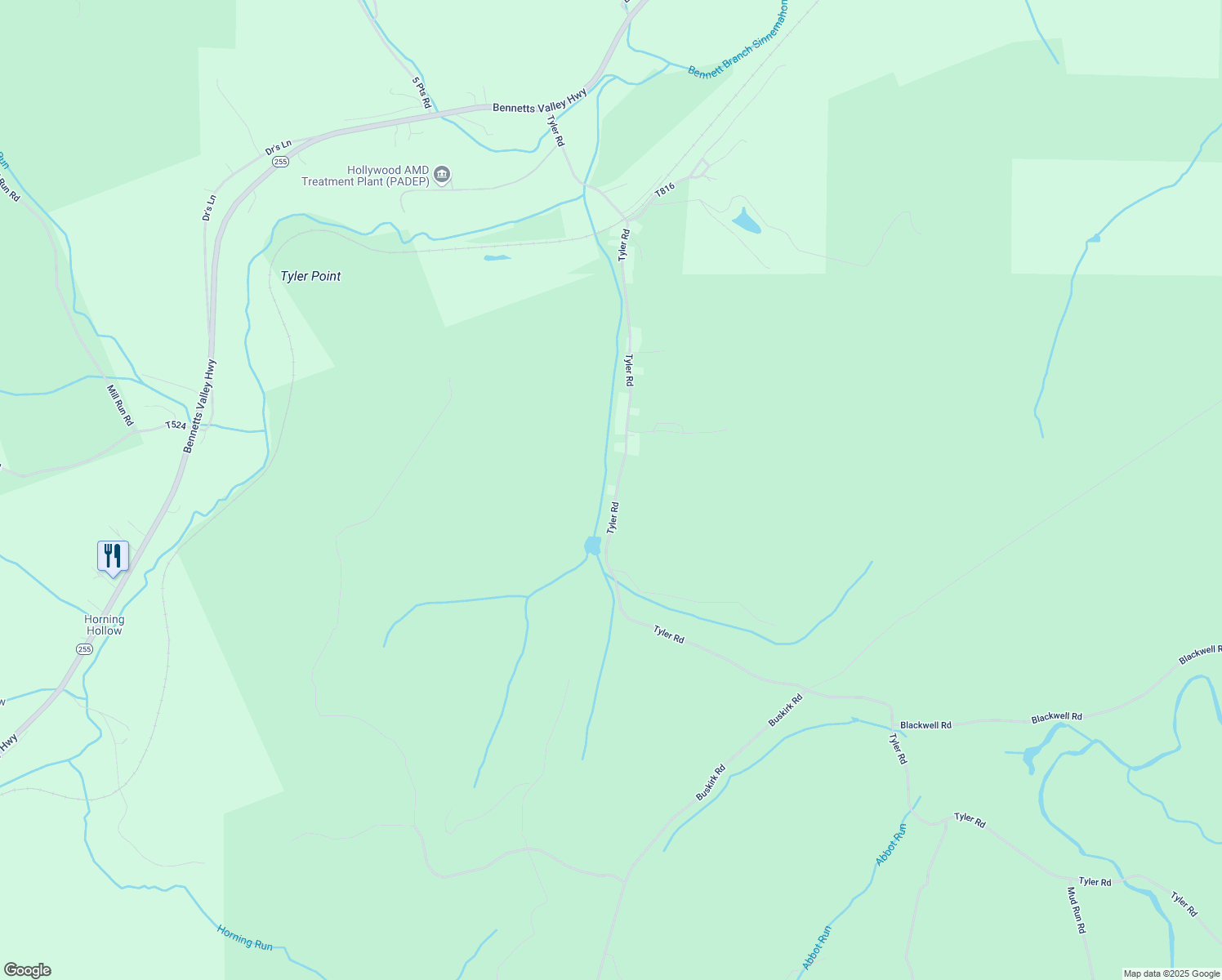 map of restaurants, bars, coffee shops, grocery stores, and more near 9348 Tyler Road in Penfield