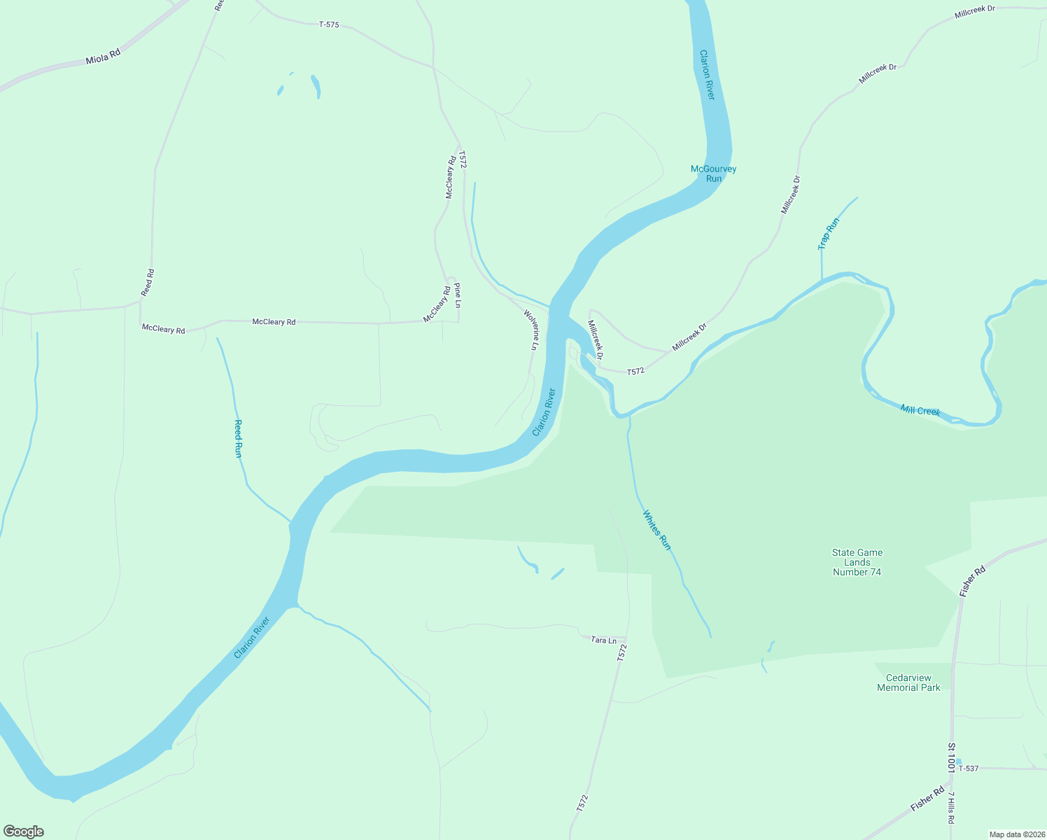 map of restaurants, bars, coffee shops, grocery stores, and more near 198 Eagles Nest Lane in Clarion