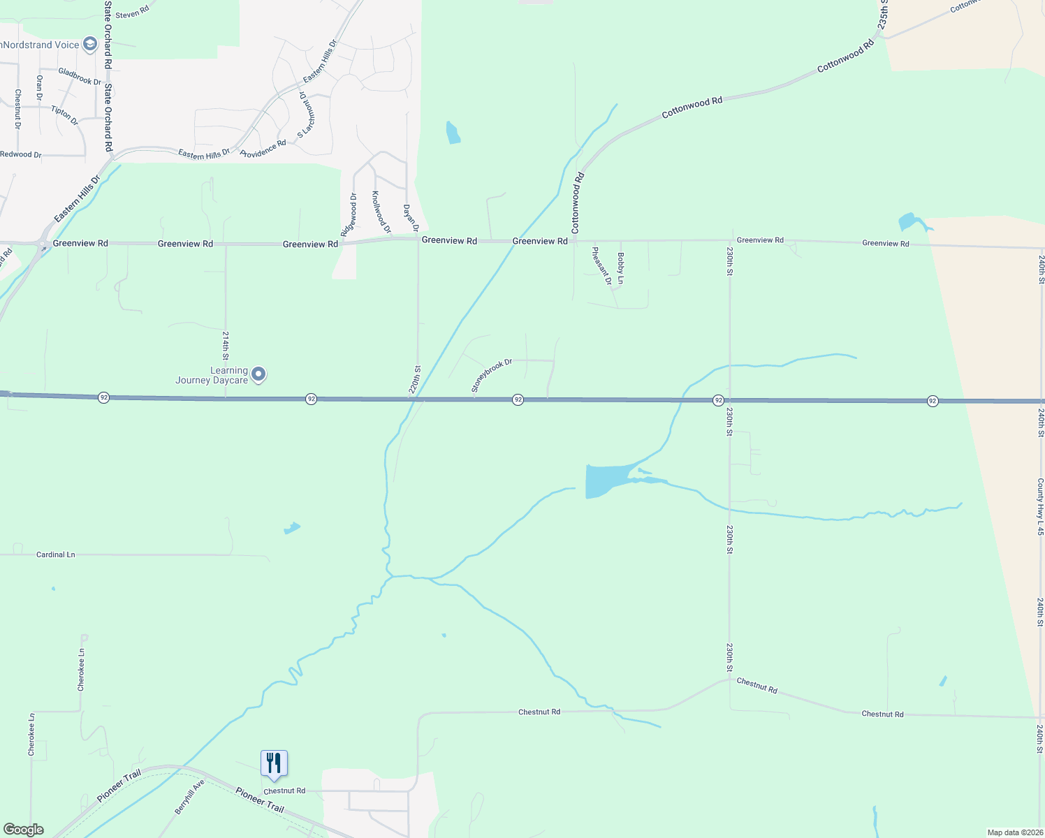 map of restaurants, bars, coffee shops, grocery stores, and more near 22185 Iowa 92 in Council Bluffs