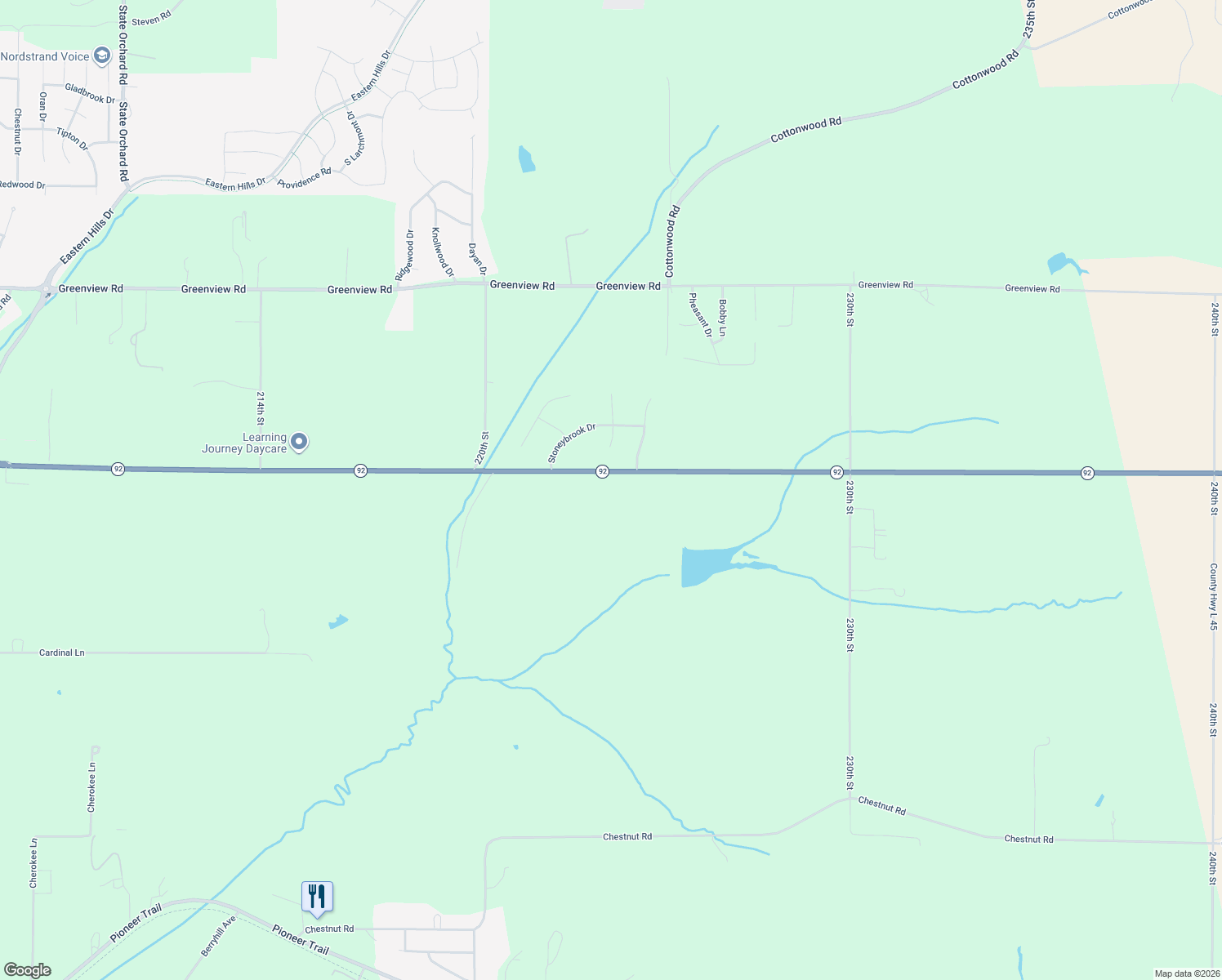 map of restaurants, bars, coffee shops, grocery stores, and more near 22185 Iowa 92 in Council Bluffs
