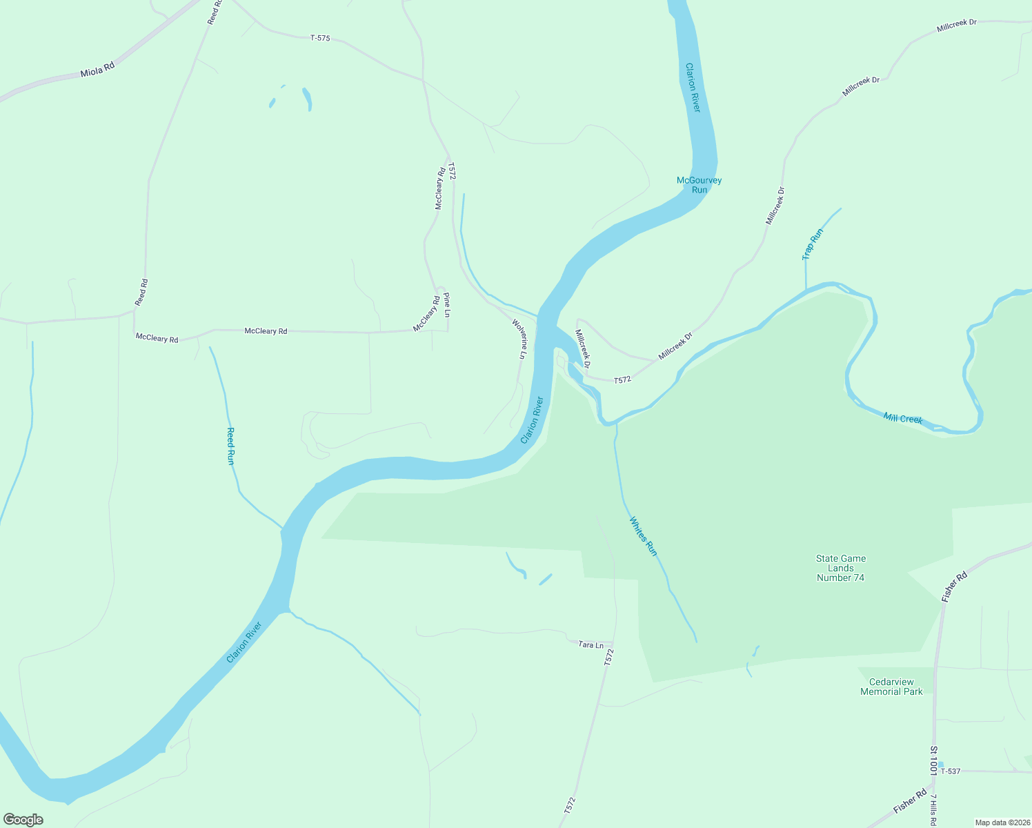 map of restaurants, bars, coffee shops, grocery stores, and more near 2-198 Eagles Nest Lane in Clarion