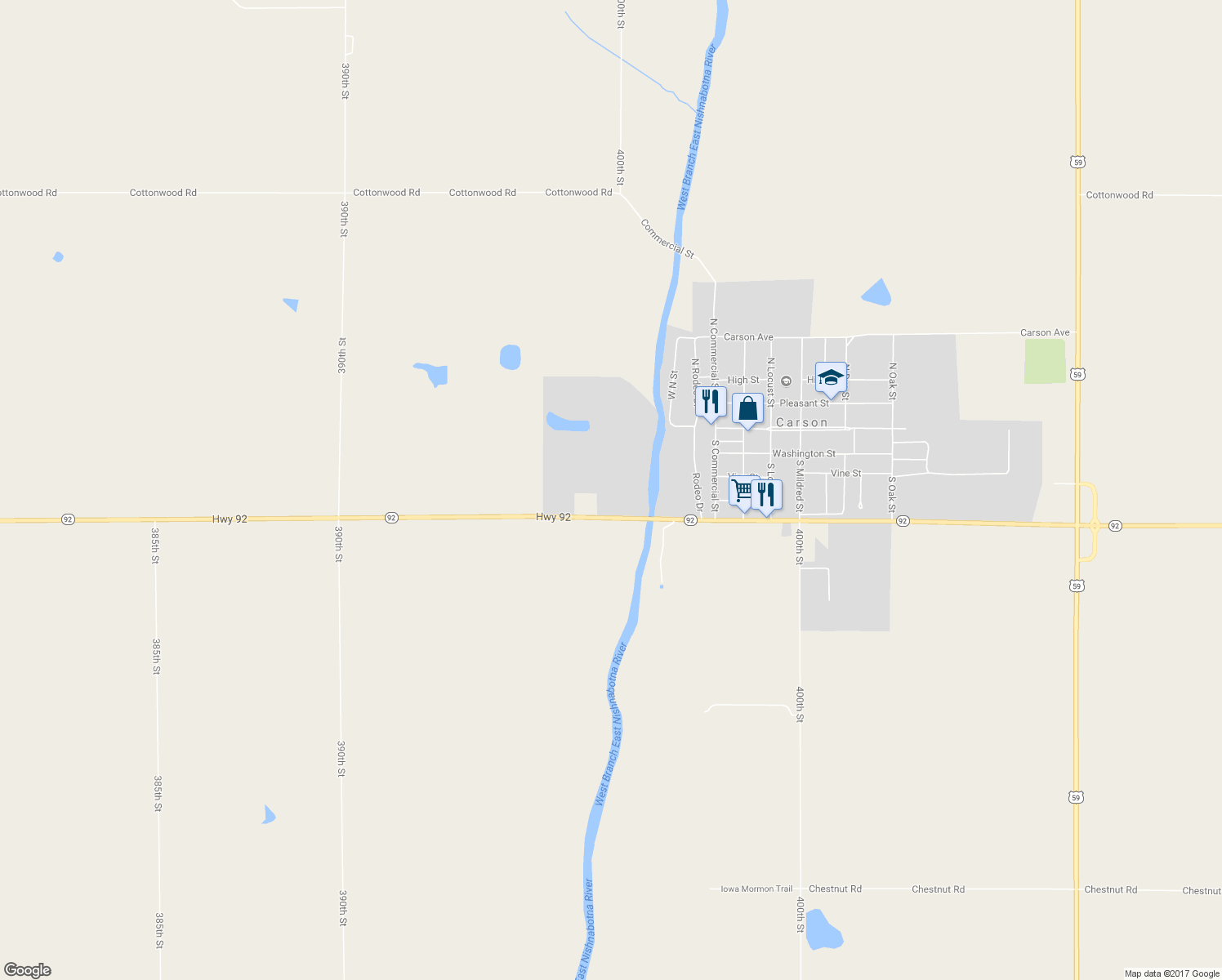 map of restaurants, bars, coffee shops, grocery stores, and more near 117 Christy Street in Carson