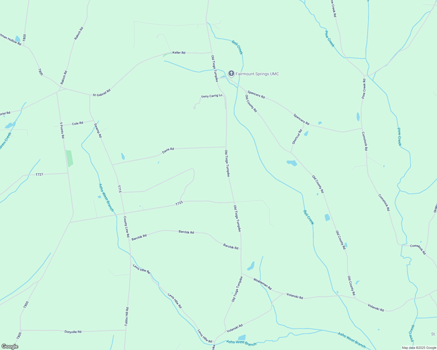 map of restaurants, bars, coffee shops, grocery stores, and more near 791 Old Tioga Turnpike in Benton