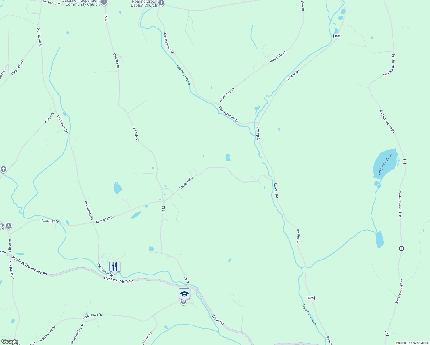 map of restaurants, bars, coffee shops, grocery stores, and more near 40-44 Spring Hill Road in Luzerne