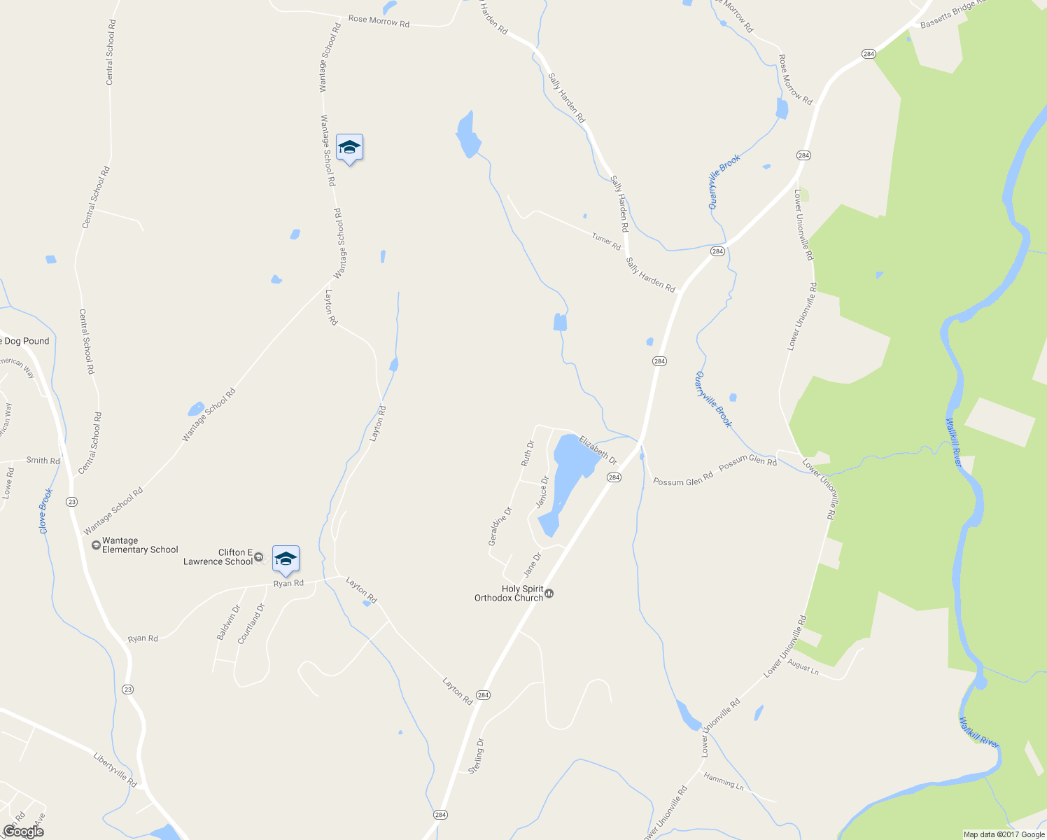 map of restaurants, bars, coffee shops, grocery stores, and more near 29 Ruth Drive in Wantage