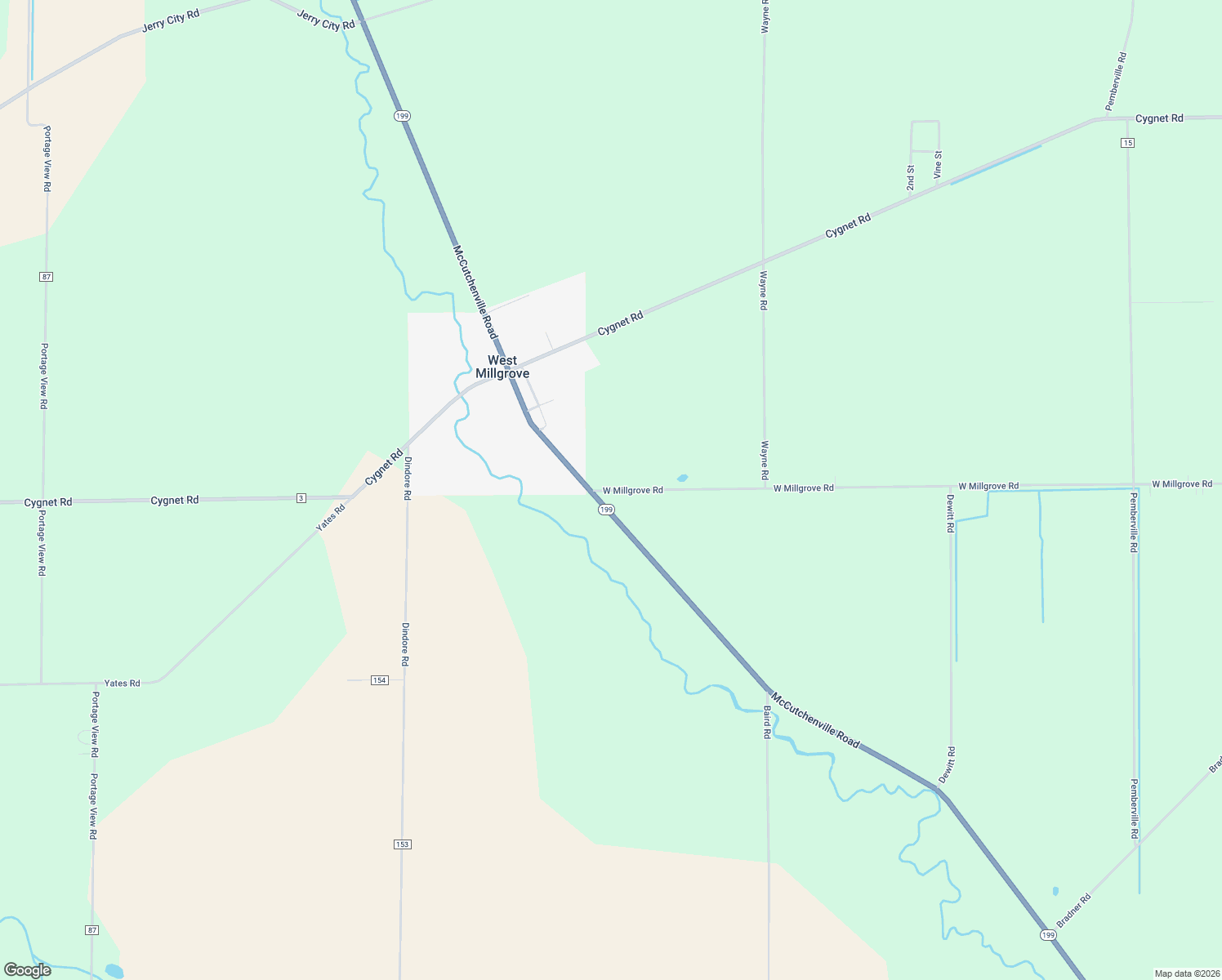 map of restaurants, bars, coffee shops, grocery stores, and more near 4398 West Millgrove Road in Risingsun