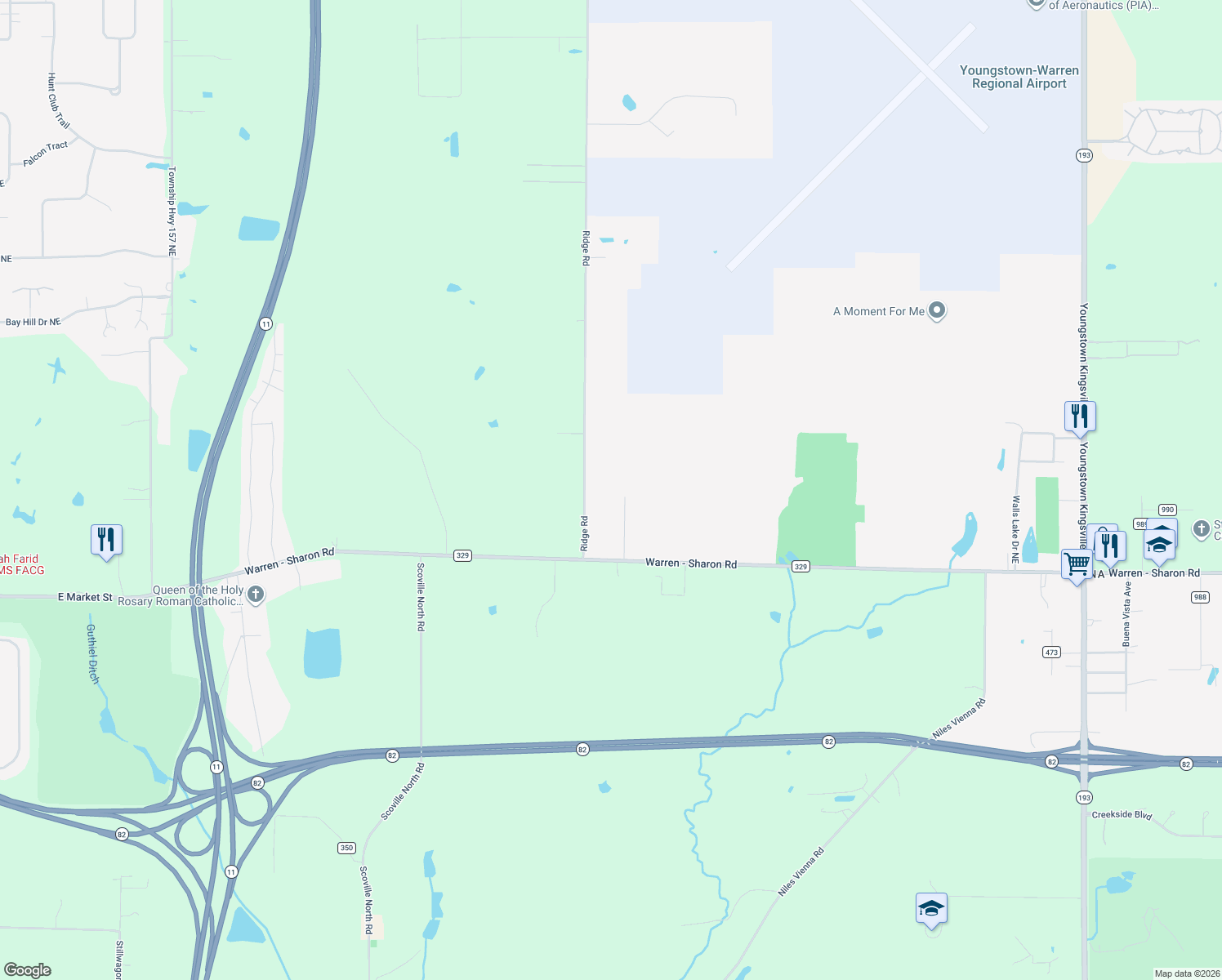 map of restaurants, bars, coffee shops, grocery stores, and more near 852 Ridge Road in Vienna Center