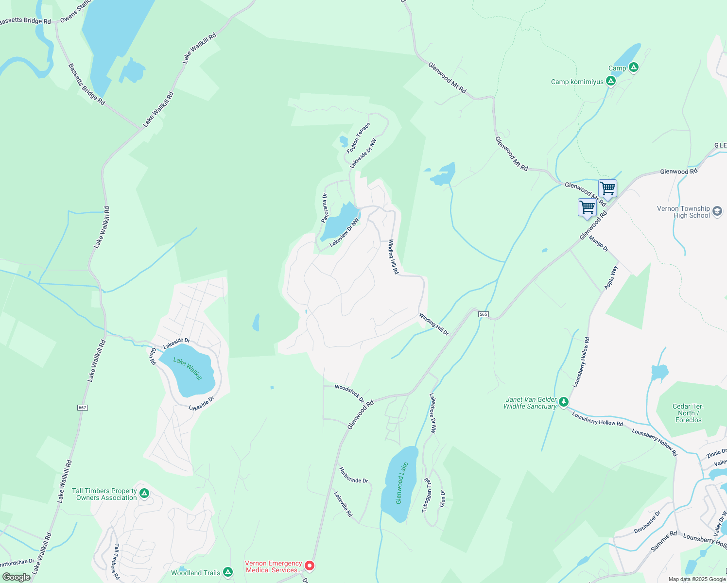 map of restaurants, bars, coffee shops, grocery stores, and more near 19 Summit Circle in Sussex