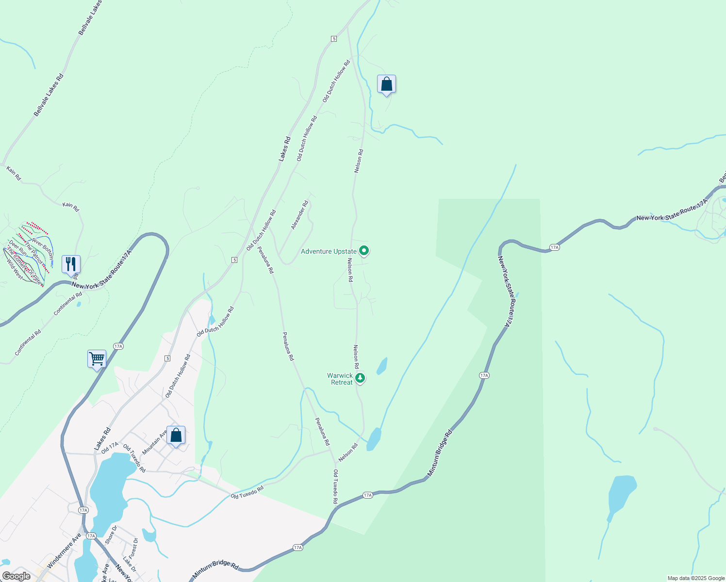 map of restaurants, bars, coffee shops, grocery stores, and more near 8 Marie Court in Monroe