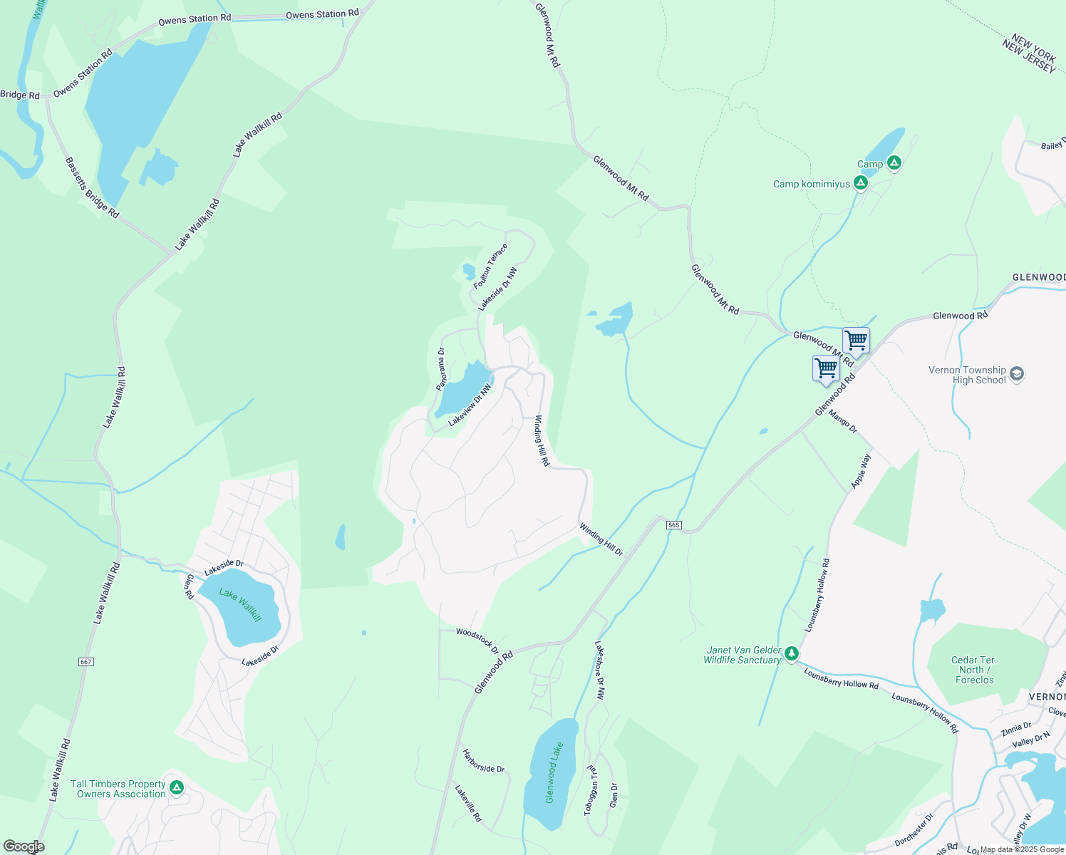 map of restaurants, bars, coffee shops, grocery stores, and more near 4 Oak Road in Sussex