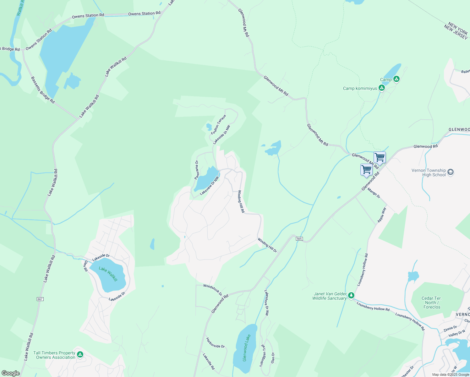 map of restaurants, bars, coffee shops, grocery stores, and more near 4 Oak Road in Sussex