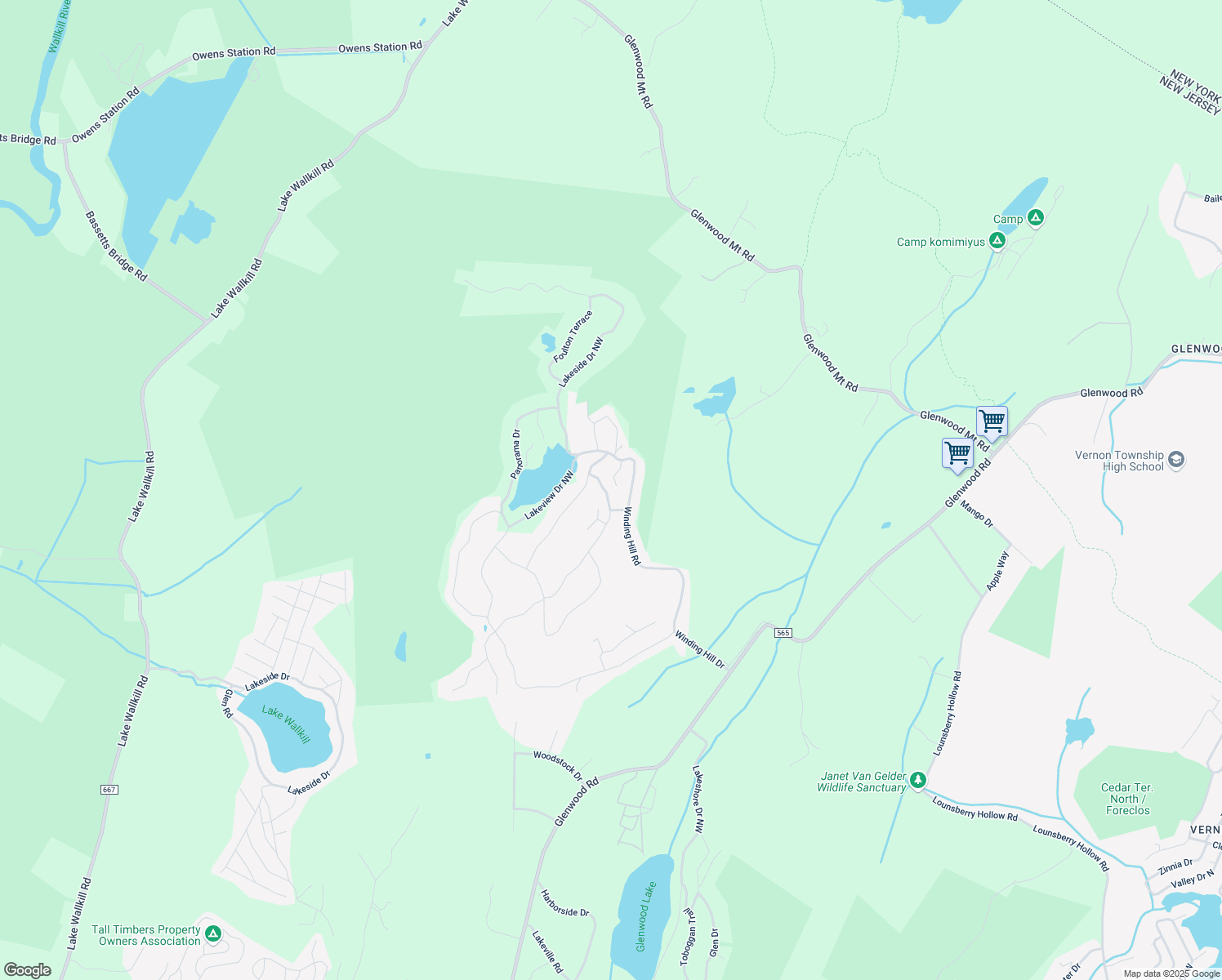 map of restaurants, bars, coffee shops, grocery stores, and more near 6 Split Rock Lane in Sussex