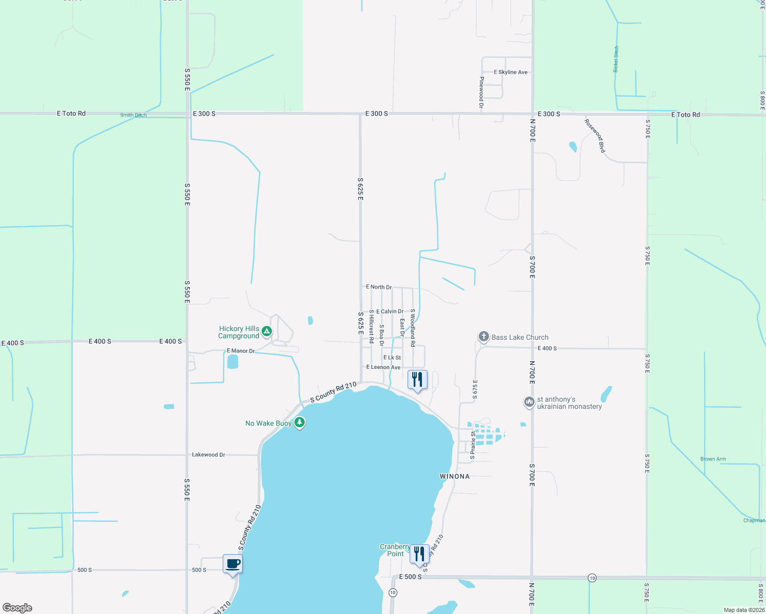 map of restaurants, bars, coffee shops, grocery stores, and more near 3820 S Boa Dr in Knox