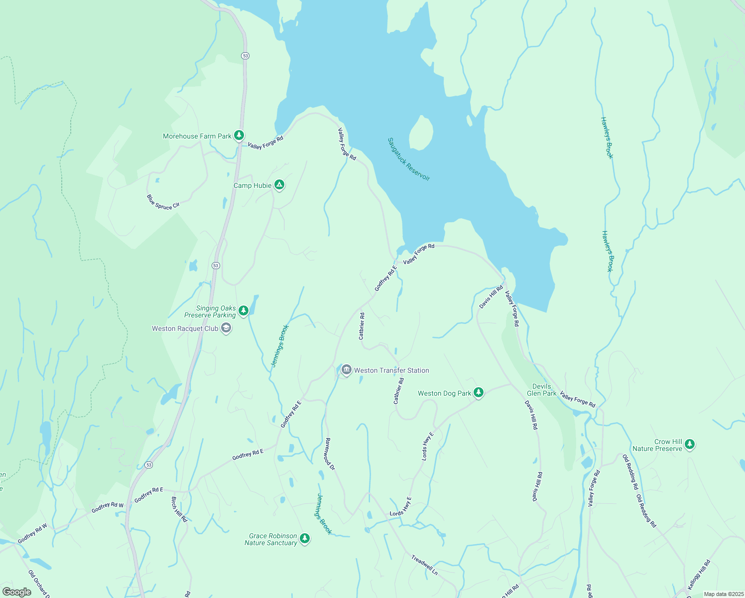 map of restaurants, bars, coffee shops, grocery stores, and more near 273 Godfrey Road East in Weston