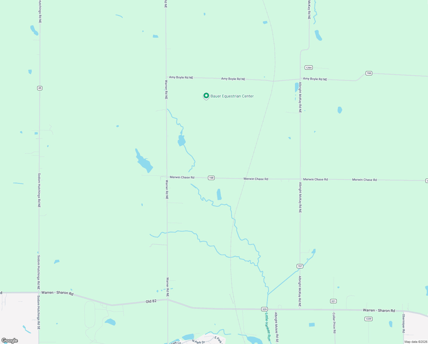 map of restaurants, bars, coffee shops, grocery stores, and more near 5771 Merwin Chase Road in Trumbull County
