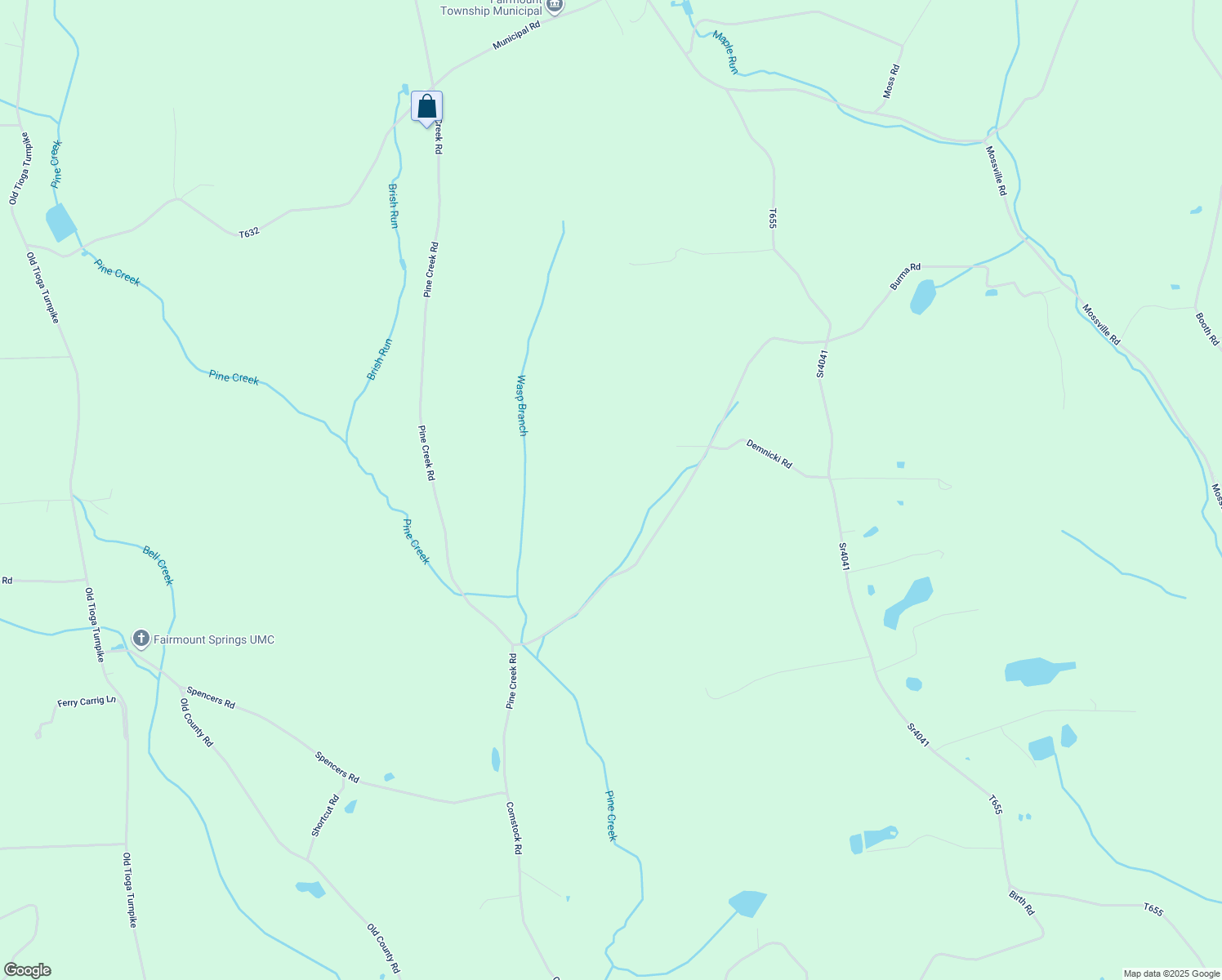 map of restaurants, bars, coffee shops, grocery stores, and more near Pine Creek Rd in Benton