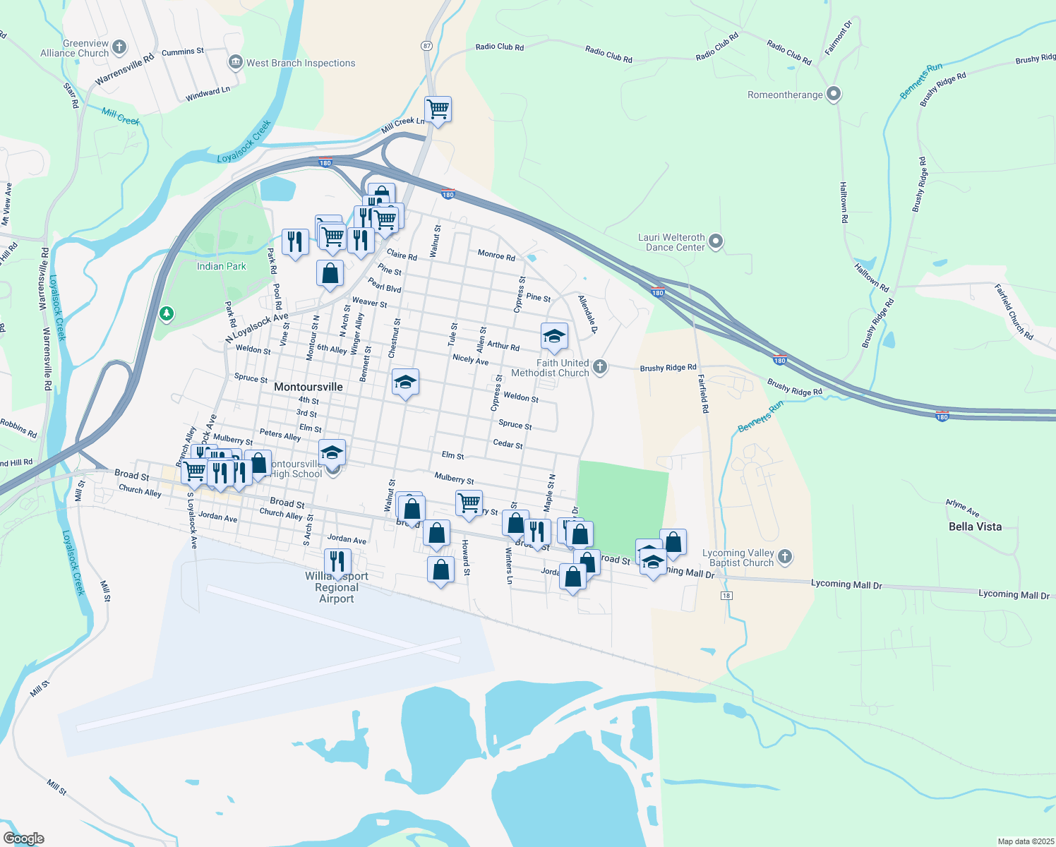 411 Willow Street, Montoursville PA Walk Score