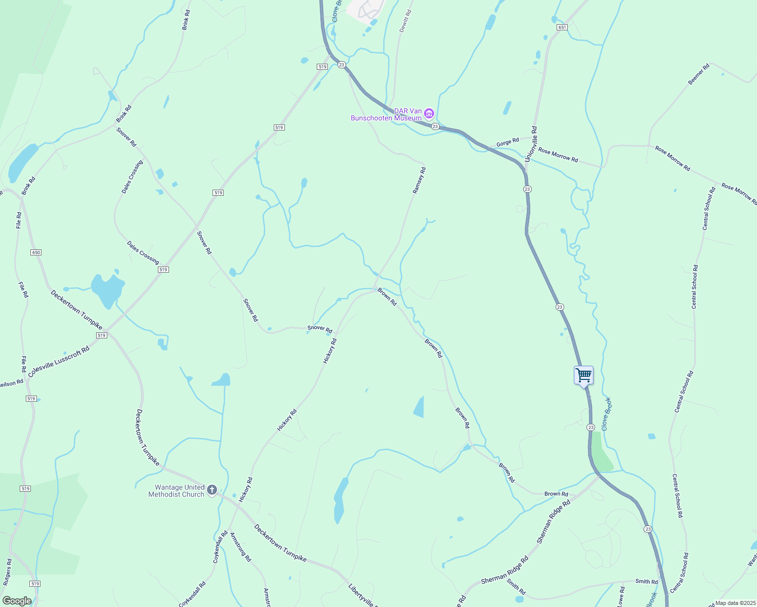 map of restaurants, bars, coffee shops, grocery stores, and more near 99 Brown Road in Wantage