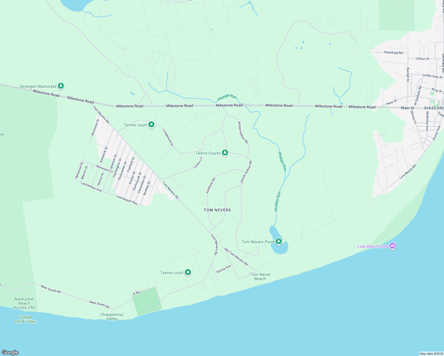 map of restaurants, bars, coffee shops, grocery stores, and more near 27 Flintlock Rd in Nantucket