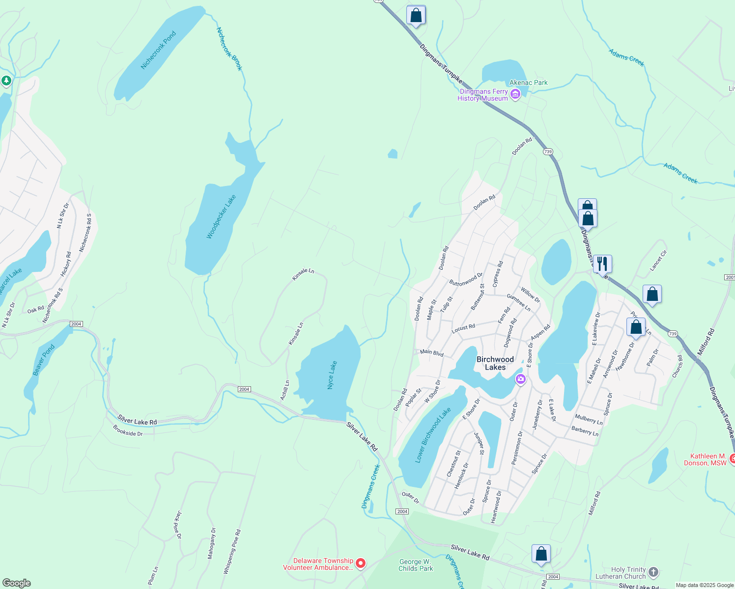 map of restaurants, bars, coffee shops, grocery stores, and more near 49 Meath Ln in Dingmans Ferry