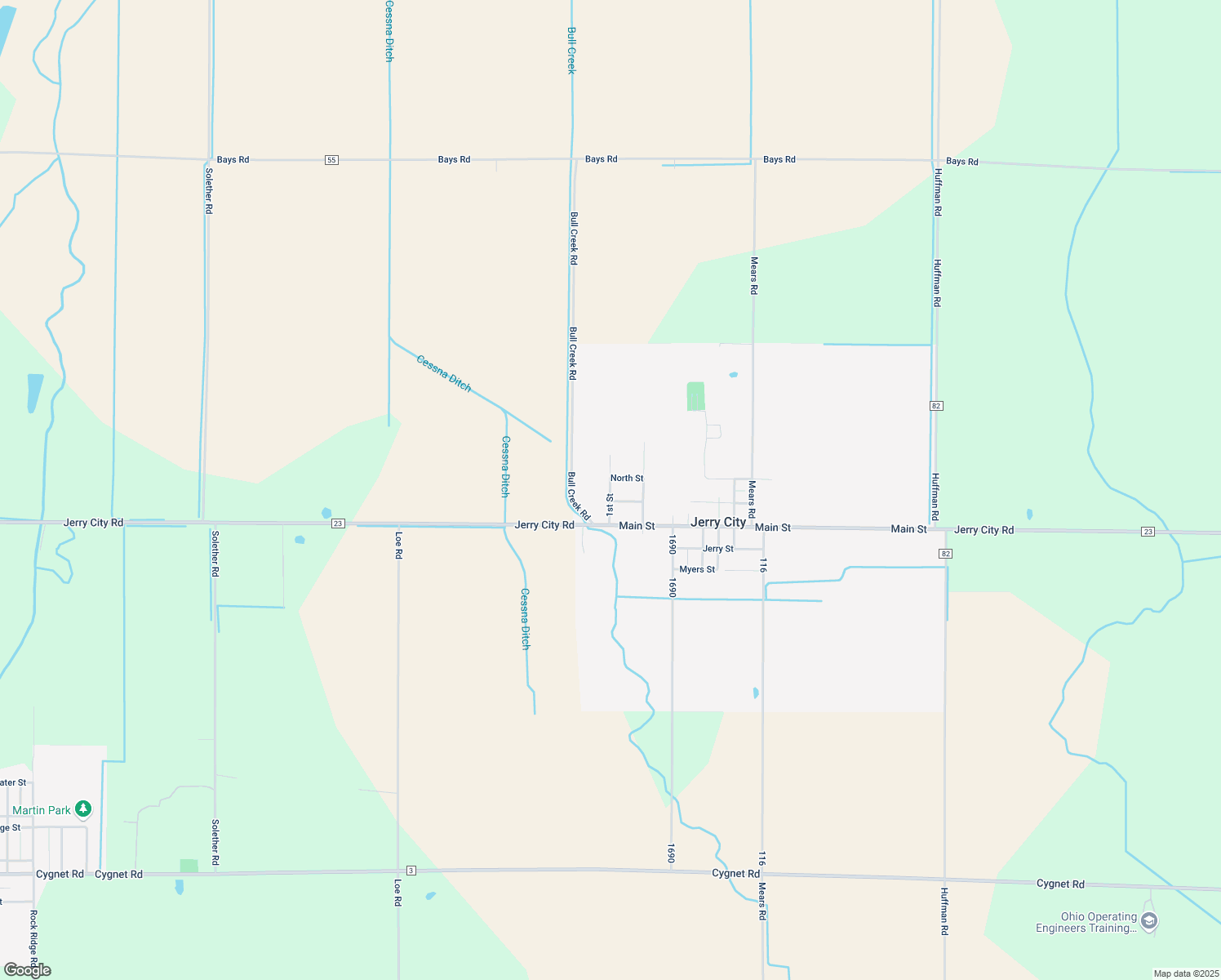 map of restaurants, bars, coffee shops, grocery stores, and more near 1st St in Cygnet