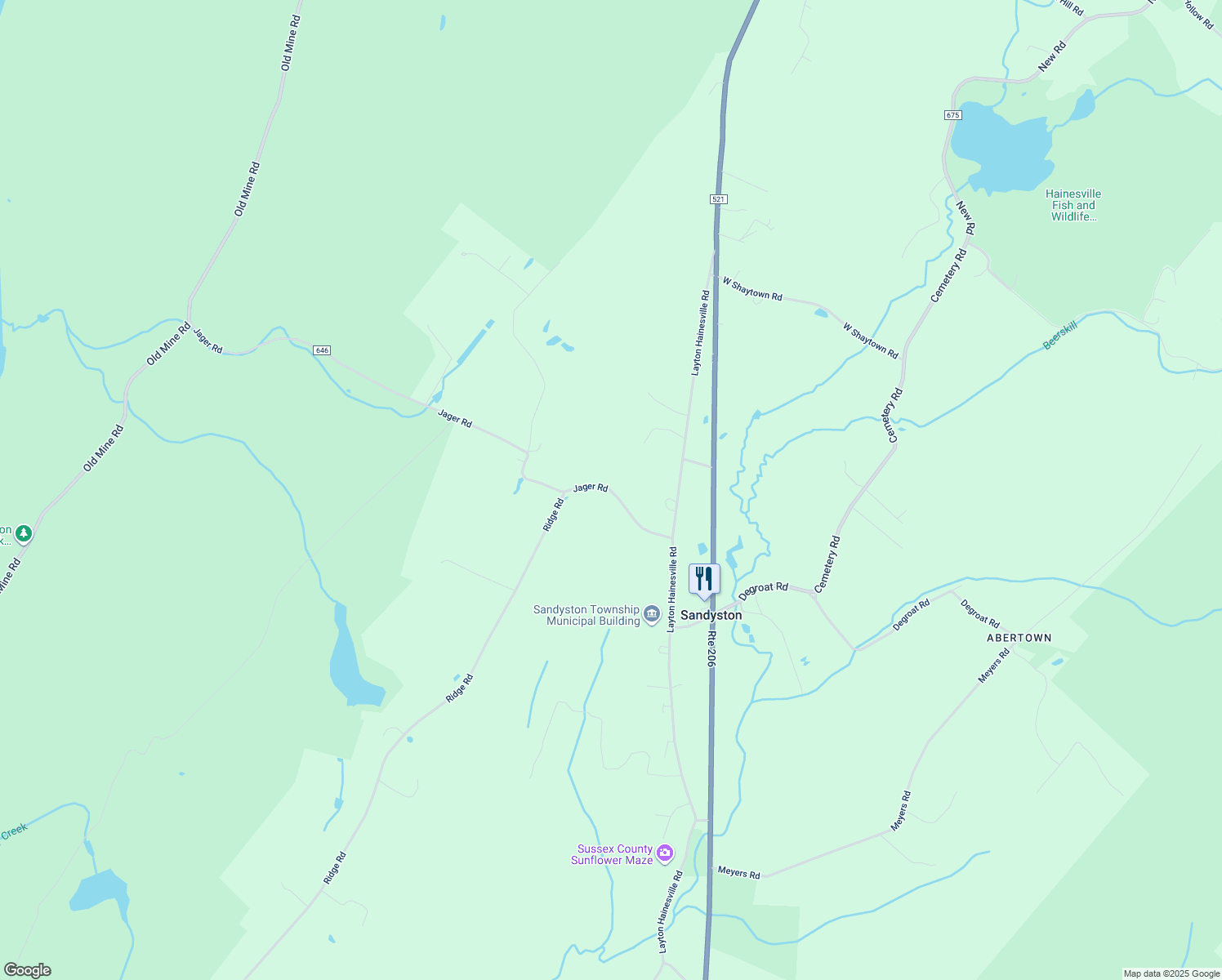 map of restaurants, bars, coffee shops, grocery stores, and more near 10 Jager Road in Sussex County