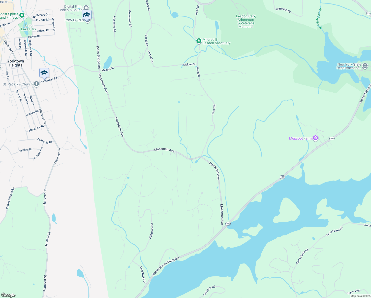 map of restaurants, bars, coffee shops, grocery stores, and more near 8 North Lane in Katonah