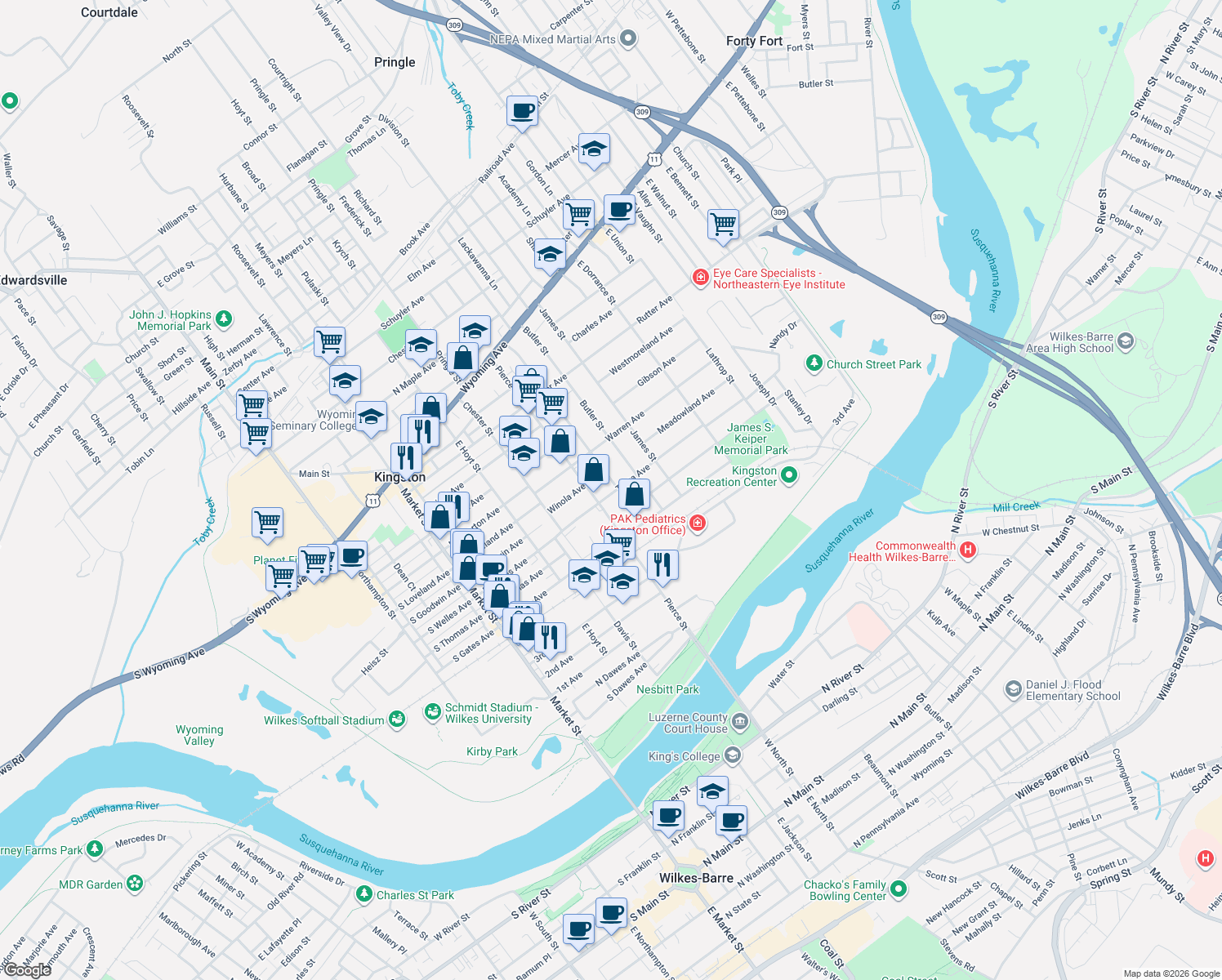 355 Reynolds Street, Kingston PA - Walk Score