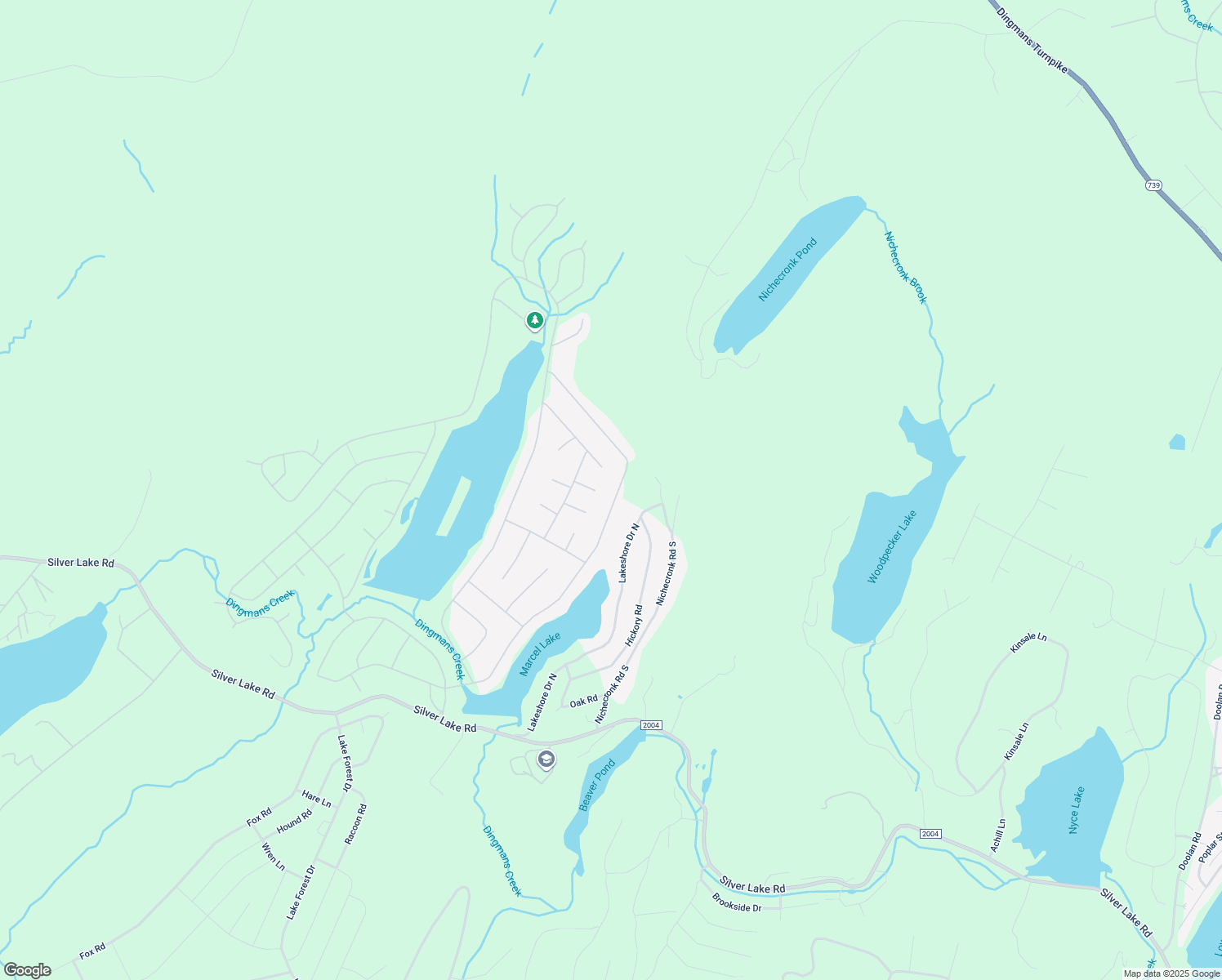 map of restaurants, bars, coffee shops, grocery stores, and more near 196 Lake Dr in Dingmans Ferry
