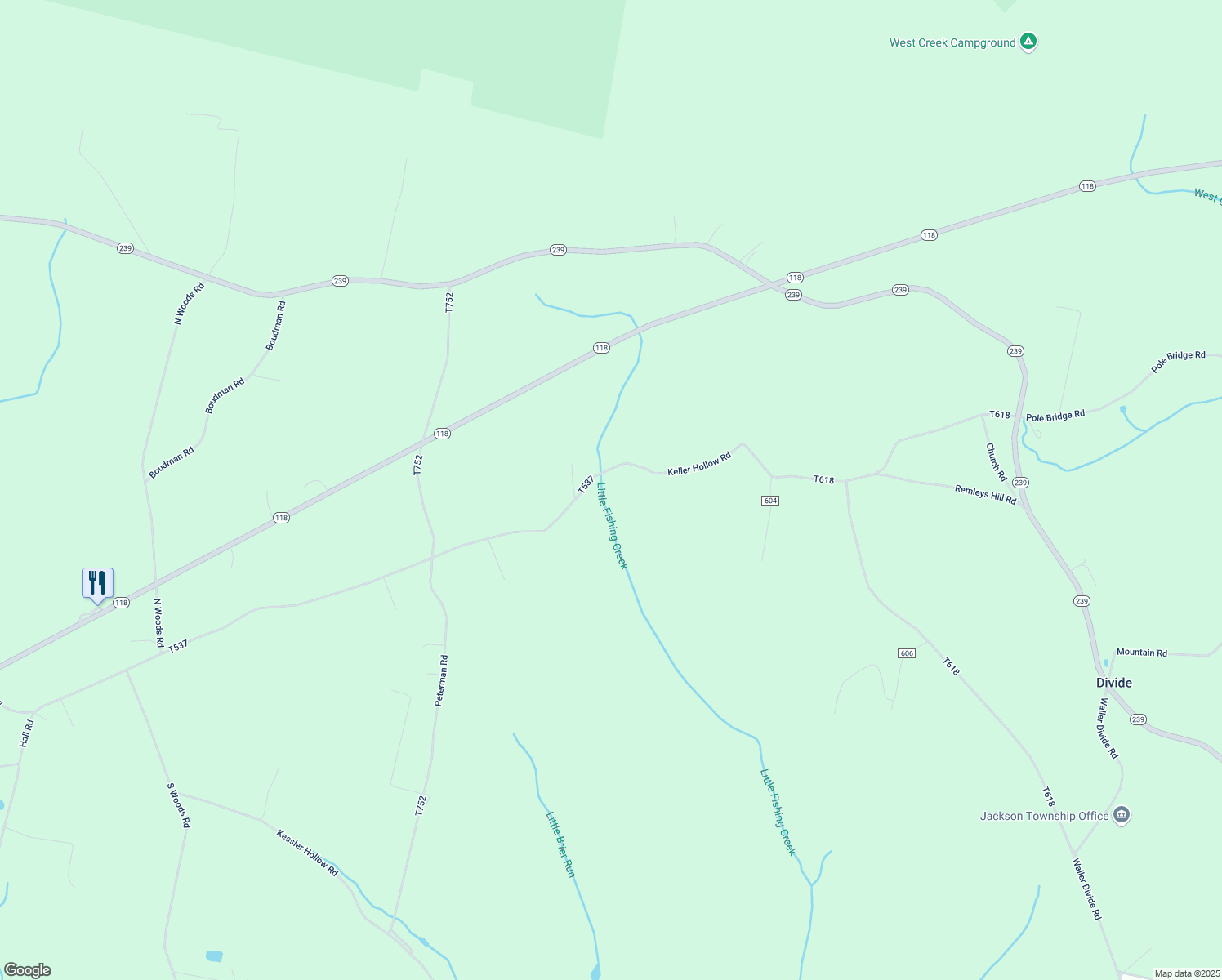 map of restaurants, bars, coffee shops, grocery stores, and more near 83 Keller Hollow Road in Benton