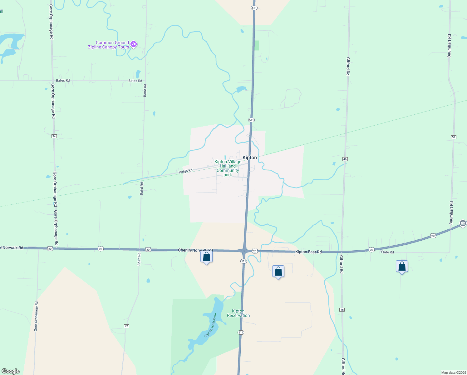 map of restaurants, bars, coffee shops, grocery stores, and more near 407 State Street in Oberlin