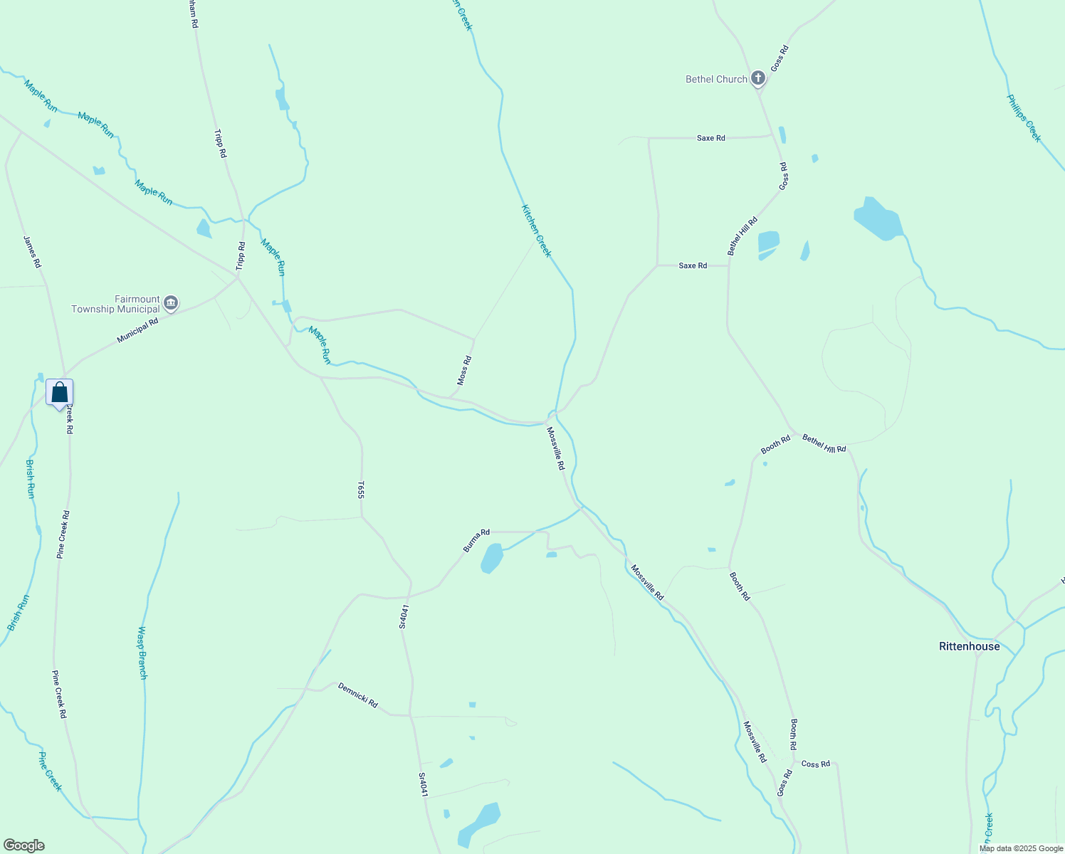 map of restaurants, bars, coffee shops, grocery stores, and more near Mossville Road in Benton