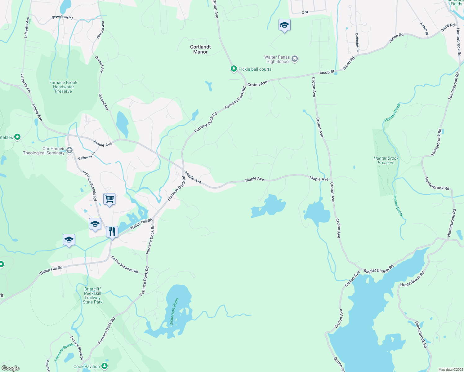 map of restaurants, bars, coffee shops, grocery stores, and more near 2427 Maple Avenue in Cortlandt