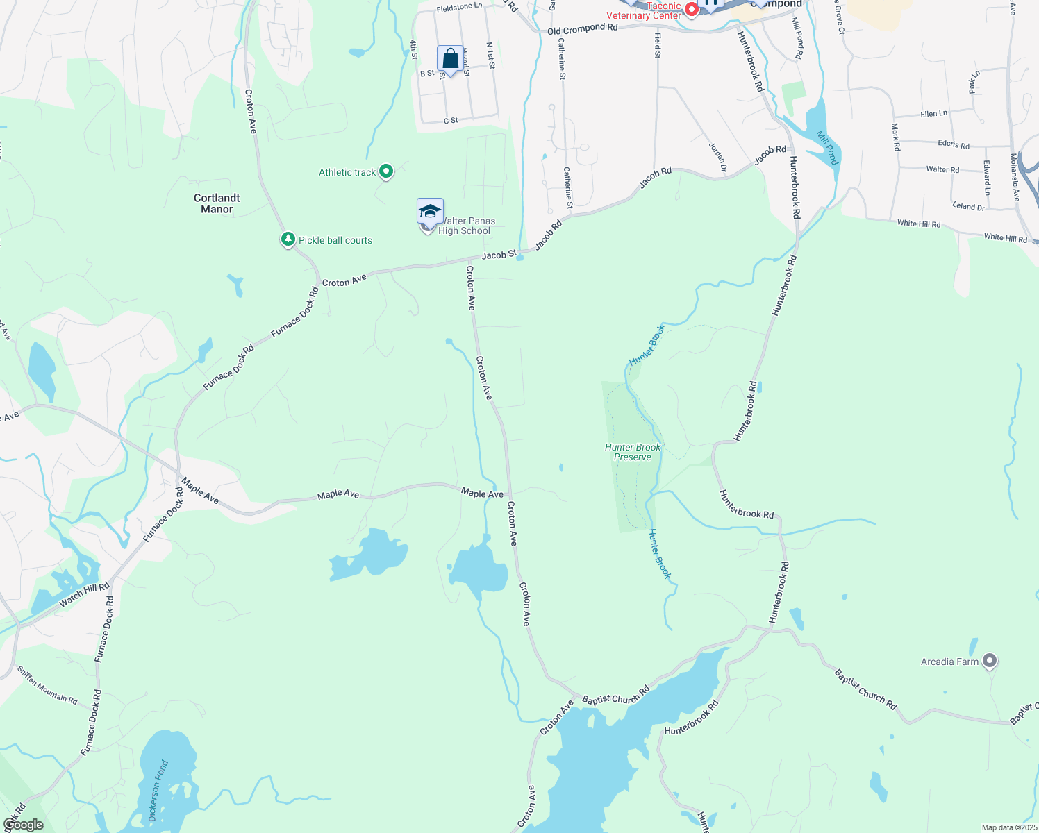 map of restaurants, bars, coffee shops, grocery stores, and more near 106 Mountain View Road in Cortlandt
